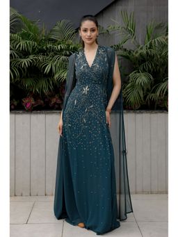 Edition II - Deep Teal Embroidered Wrap Dress