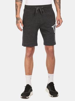 U.S. POLO ASSN. - Men Grey Melange I676 Comfort Fit Printed Cotton Polyester Shorts