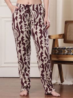Kanvin - Beige Printed Regular Fit Pyjama
