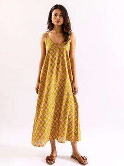 FEATHERS CLOSET - Green Printed Comfortable Fit Nightdress