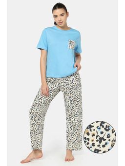 Zivame - White Printed Regular Fit T-Shirt and Pyjama (Set of 2)