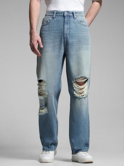 Jack & Jones - Blue High Rise Straight Fit Jeans