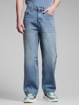 Jack & Jones - Blue High Rise Straight Fit Jeans