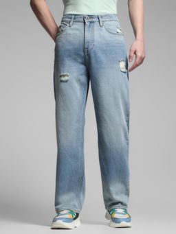 Jack & Jones - Blue High Rise Straight Fit Jeans