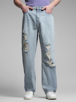 Jack & Jones - Blue High Rise Straight Fit Jeans