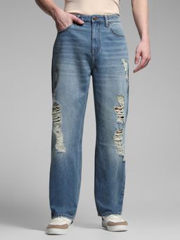 Jack & Jones - Blue High Rise Straight Fit Jeans