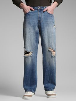 Jack & Jones - Blue High Rise Straight Fit Jeans