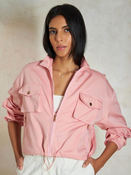 Virgio - Pink Cool Cotton Crop Jacket