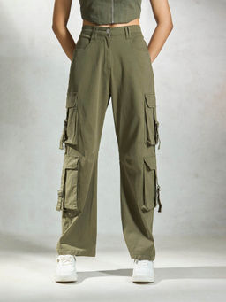 Virgio - Olive Casual Cotton Cargo Pant