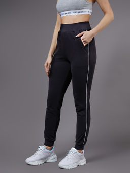 Miss Chase - Women's Black Solid Regular Joggers