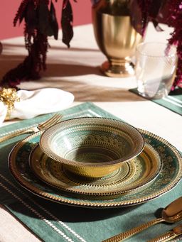 Pure Home + Living - Green Embellished Serving Bowls (Pack of 2)