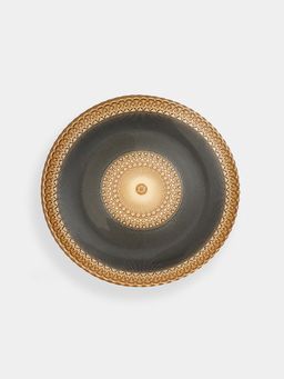 Pure Home + Living - Charcoal Embellished Glass Dinner Plates (Pack of 2)