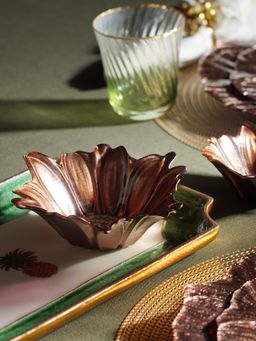 Pure Home + Living - Brown Ombre Flower Shaped Serving Bowl