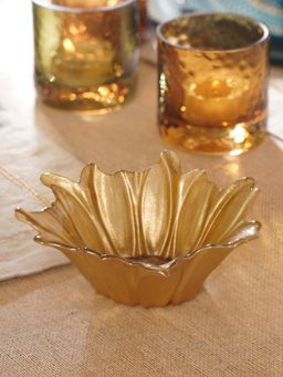 Pure Home + Living - Gold Ombre Flower Shaped Serving Bowl