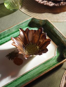 Pure Home + Living - Brown Ombre Flower Shaped Serving Bowl