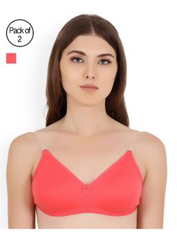 Floret - Pack of 2 Solid T-shirt Bra - Pink