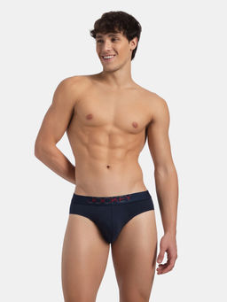 Jockey - US07 Men Super Combed Cotton Elastane Stretch Solid Brief - Navy