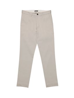 Perona - Men Grey Mid Waist Slim Trouser