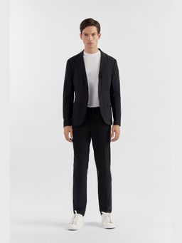 Perona - Men Black Mid Waist Straight Trouser