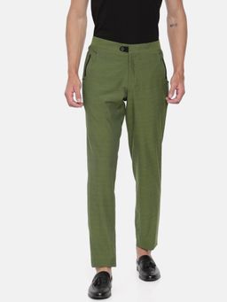 MAYANK MODI - Men's Green Solid Cotton Trouser