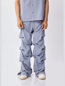 THNWHN - Ash Grey Draped Waterfall Pants