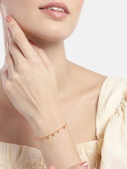 Zavya - Dazzling Rose Gold Plated Cz 925 Sterling Silver Drop Bracelet