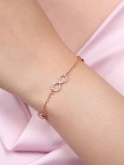 Zavya - Radiance Rose Gold Plated 925 Sterling Silver Infinity Bracelet