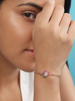 Zavya - Peacock Grace Rose Gold Plated 925 Sterling Silver Bracelet
