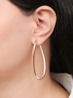 Zavya - Rosy Petals Rose Gold Plated 925 Sterling Silver Hoop Earrings