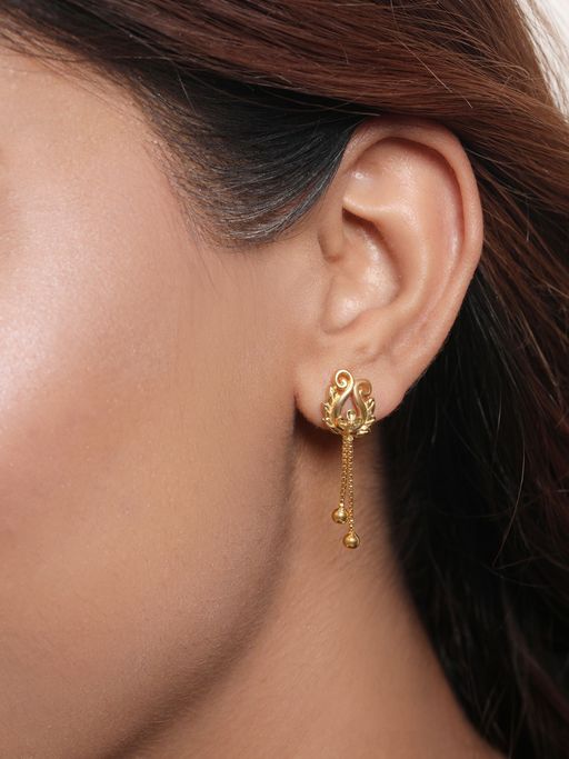 Zavya Natures Splendor Gold-Plated 925 Sterling Silver Drop Earrings