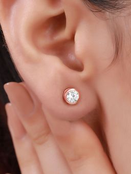 Zavya - Timeless Rose Gold Plated 925 Sterling Silver Stud Earrings