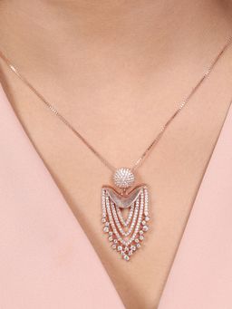 Zavya - Elegance Rose Gold-Plated 925 Sterling Silver Charm Necklace