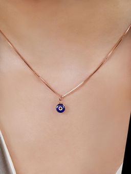 Zavya - Divine Evil Eye 925 Sterling Silver Rose Gold-Plated Necklace