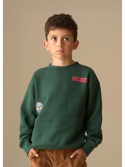 ANGEL & ROCKET - Green Graphic Regular Sweatshirt