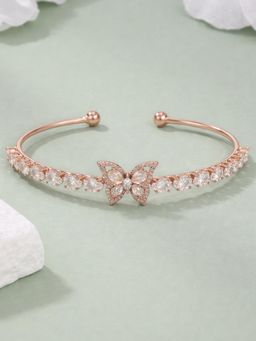 Estele - Women Premium Rose Gold Butterfly Floral Crystal Cuff