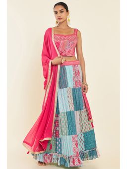 Soch - Women Multi Silk Embroidered Lehenga Choli (Set of 3)