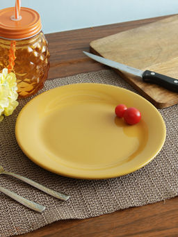 HomeTown - Ceramic Quarter Plate 8 Inch in Mustard Colour