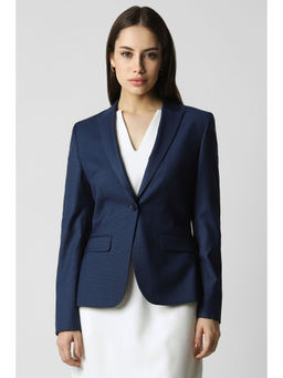 Van Heusen - Women Navy Blue Check Blazer
