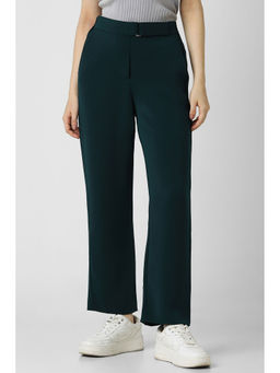 Van Heusen - Women Teal Solid Formal Trouser