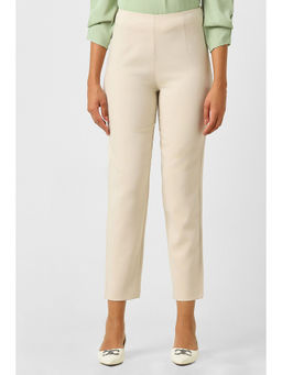 Van Heusen - Women Beige Solid Formal Trouser