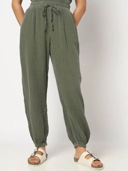 GAP - Olive Cotton Blend Textured Joggers