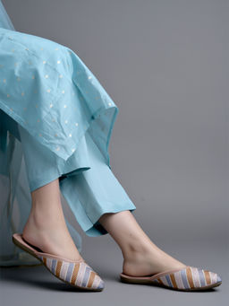 Shoetopia - Women Emberoidered Multi-Color Flat Mules