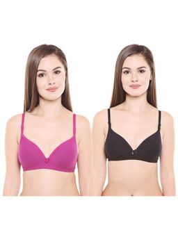 Bodycare - Pack Of 2 Lightly Padded T-Shirt Bra - Multi-color