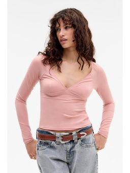 BDG by Urban Outfitters - Pink Je Taime Long Sleeve Top