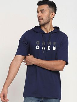 Bewakoof - Mens Navy Blue Graphic Oversized T-shirt