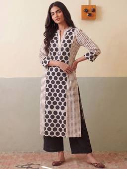 Gahan - Screen Print Silk Blend Kurta with Pant