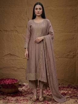 Gahan - Zari Embroidered Yoke Anarkali Kurta with Pant and Dupatta