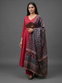 Gahan - Women Embroidered Anarkali Kurta with Palazzo & Dupatta