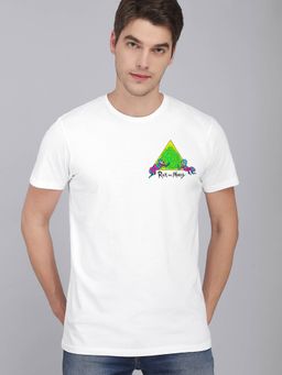 Free Authority - Rick & Morty Slim Fit Round Neck White T-shirt Men