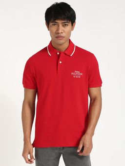 Tommy Hilfiger - Mens Red Color Polo T-Shirt